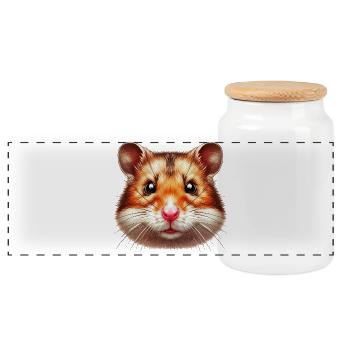 Hamster - Boîte à biscuits avec couvercle en bois - blanc - Devant