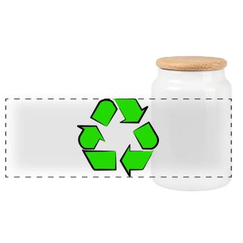 Icône du recyclage néon - Boîte à biscuits avec couvercle en bois - blanc - Devant