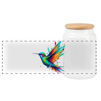 Colibri - Boîte à biscuits avec couvercle en bois - blanc - Devant