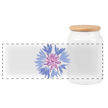 Fleur de prairie Fleurs sauvages Nature Prairie Fleur de prairie - Boîte à biscuits avec couvercle en bois - blanc - Devant