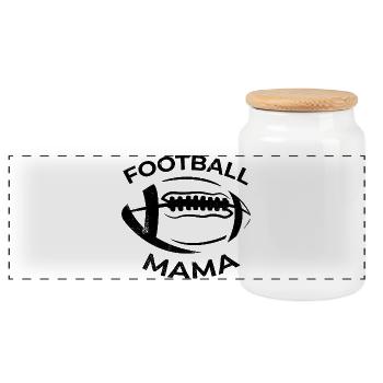 Maman de football - Boîte à biscuits avec couvercle en bois - blanc - Devant
