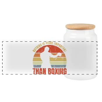 Nothing Is More Important Than Boxing - Panorama Keksdose mit Holzdeckel - Weiß - Vorne