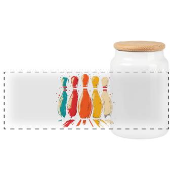 Skittles - Boîte à biscuits avec couvercle en bois - blanc - Devant