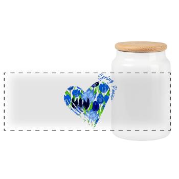 Blue Tulip Heart: Spring Power - Panorama Keksdose mit Holzdeckel - Weiß - Vorne
