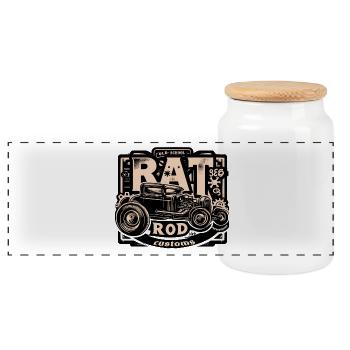 Chemise Ratsking Ratlook – Style rustique personnalisé - Boîte à biscuits avec couvercle en bois - blanc - Devant