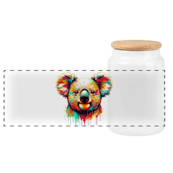Koala - Boîte à biscuits avec couvercle en bois - blanc - Devant