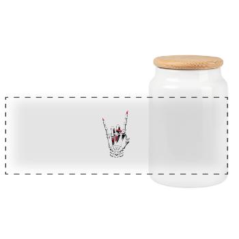Devils Horns Metal Don’t Be A Lady Festival Saying - Boîte à biscuits avec couvercle en bois - blanc - Devant