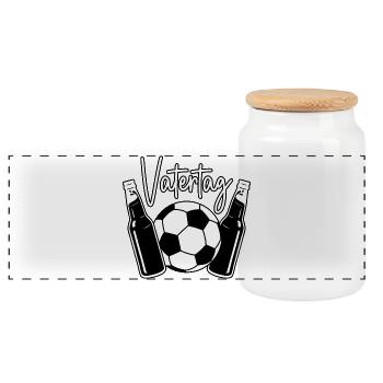 Vatertag Fußball - Panorama Keksdose mit Holzdeckel - Weiß - Vorne