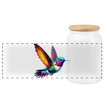 Kolibri - Panorama Keksdose mit Holzdeckel - Weiß - Vorne