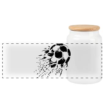 Fußball Schuss Explosion Symbol Team Illustration - Panorama Keksdose mit Holzdeckel - Weiß - Vorne