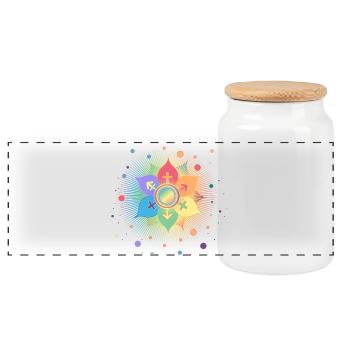 S’épanouir avec des symboles de genre : fierté et appartenance - Boîte à biscuits avec couvercle en bois - blanc - Devant