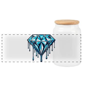 Diamant - Panorama Keksdose mit Holzdeckel - Weiß - Vorne