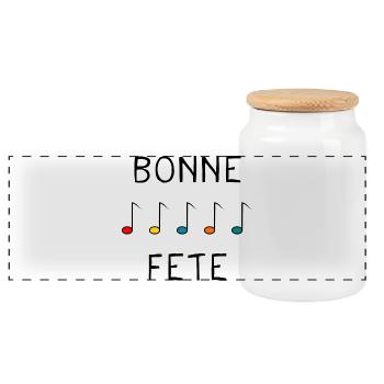 PAPA. FÊTE DES PÈRES. BONNE FÊTE PAPA. BONNE FÊTE. - Boîte à biscuits avec couvercle en bois - blanc - Devant