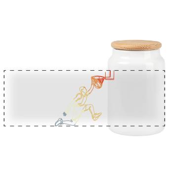 Look rétro de basket-ball - Boîte à biscuits avec couvercle en bois - blanc - Devant