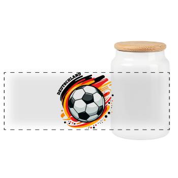 German football - Panoramic Cookie Jar with Wooden Lid - white - Front