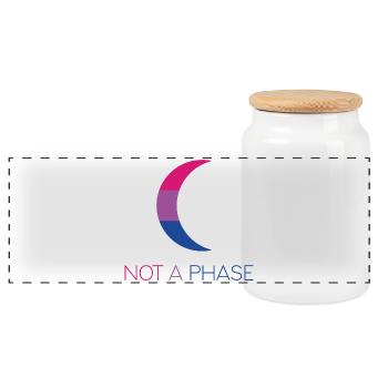 LGBTQ Pride Month - Keine Phase - Bisexuell - Panorama Keksdose mit Holzdeckel - Weiß - Vorne