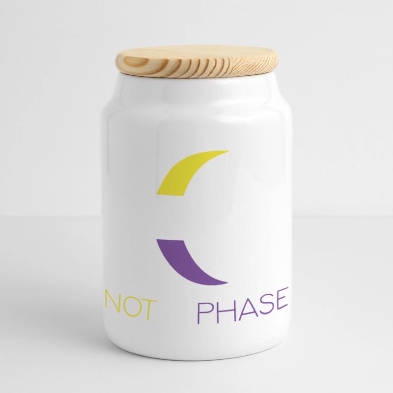 LGBTQ Pride Month - Not a Phase - Non-Binary Panoramic Cookie Jar with Wooden Lid