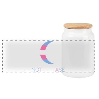 LGBTQ Pride Month - Not a Phase - Transgender - Panoramic Cookie Jar with Wooden Lid - white - Front