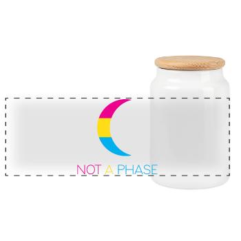 LGBTQ Pride Month - Keine Phase - Pansexuell - Panorama Keksdose mit Holzdeckel - Weiß - Vorne