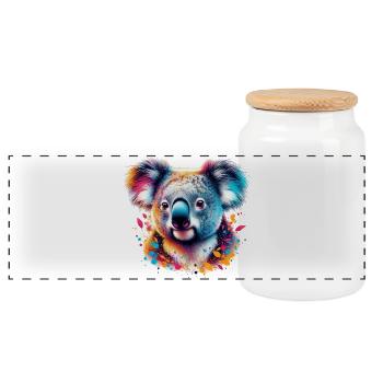 Koala - Boîte à biscuits avec couvercle en bois - blanc - Devant