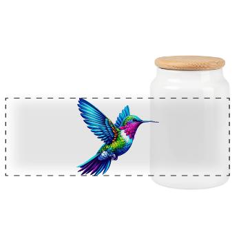 Kolibri - Panorama Keksdose mit Holzdeckel - Weiß - Vorne