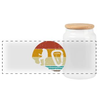 Mountaineer Mountagnes Rocks - Panoramic Cookie Jar with Wooden Lid - white - Front
