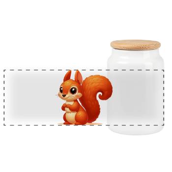 Écureuil - Boîte à biscuits avec couvercle en bois - blanc - Devant