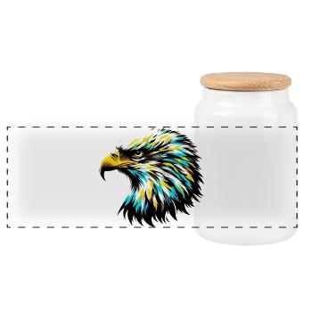 Aigle - Boîte à biscuits avec couvercle en bois - blanc - Devant