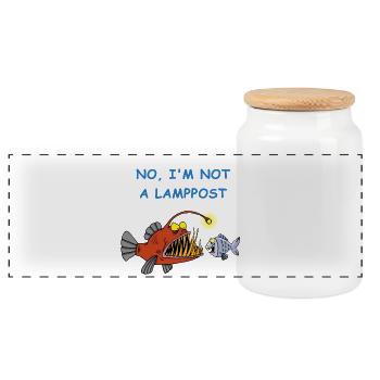 Poisson des abysses - Boîte à biscuits avec couvercle en bois - blanc - Devant