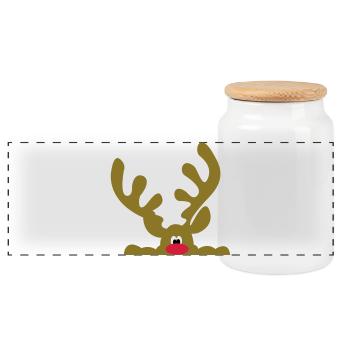 Cadeaux amusants pour Noël - Boîte à biscuits avec couvercle en bois - blanc - Devant