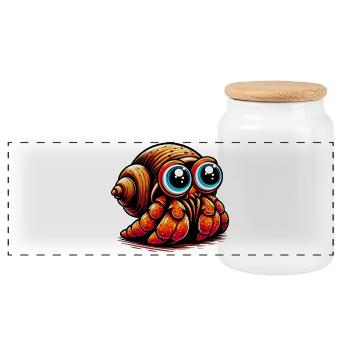 Bernard-l'ermite - Boîte à biscuits avec couvercle en bois - blanc - Devant