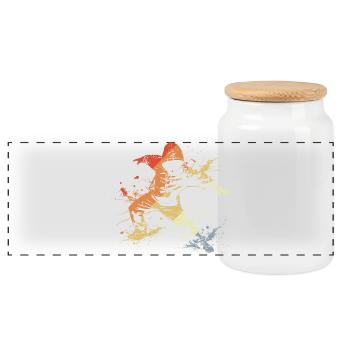 Breakdancer Vintage Look - Panoramic Cookie Jar with Wooden Lid - white - Front
