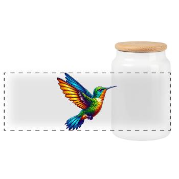 Kolibri - Panorama Keksdose mit Holzdeckel - Weiß - Vorne