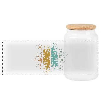 Tenue d’hiver flocon de neige rétro icône de Noël - Boîte à biscuits avec couvercle en bois - blanc - Devant