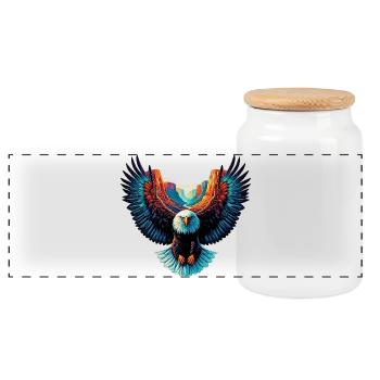 Aigle - Boîte à biscuits avec couvercle en bois - blanc - Devant