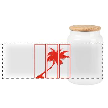 Holiday View (Red) - Panoramic Cookie Jar with Wooden Lid - white - Front