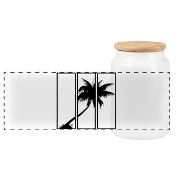 Holiday View (Black) - Panoramic Cookie Jar with Wooden Lid - white - Front