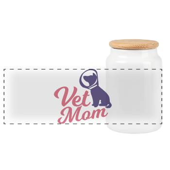 Veterinary Mother - Panoramic Cookie Jar with Wooden Lid - white - Front