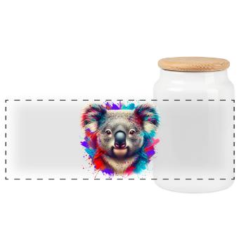 Koala - Boîte à biscuits avec couvercle en bois - blanc - Devant