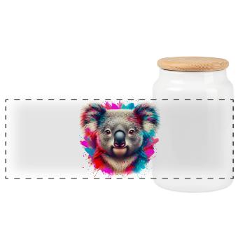 Koala - Panorama Keksdose mit Holzdeckel - Weiß - Vorne