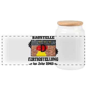 Chantier Allemagne - Boîte à biscuits avec couvercle en bois - blanc - Devant