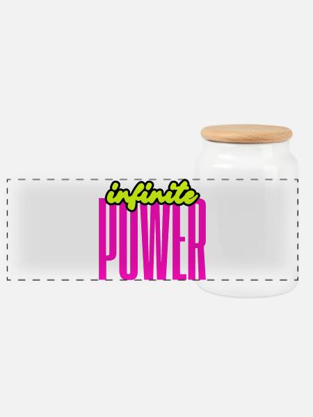 Unendliche Power - Panorama Keksdose mit Holzdeckel - Weiß