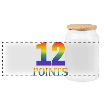 12 points Eurovision Song Contest - Panoramic Cookie Jar with Wooden Lid - white - Front