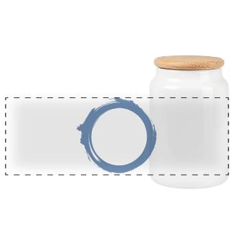 Black Hole Universe Silhouette Minimal Physics - Panoramic Cookie Jar with Wooden Lid - white - Front