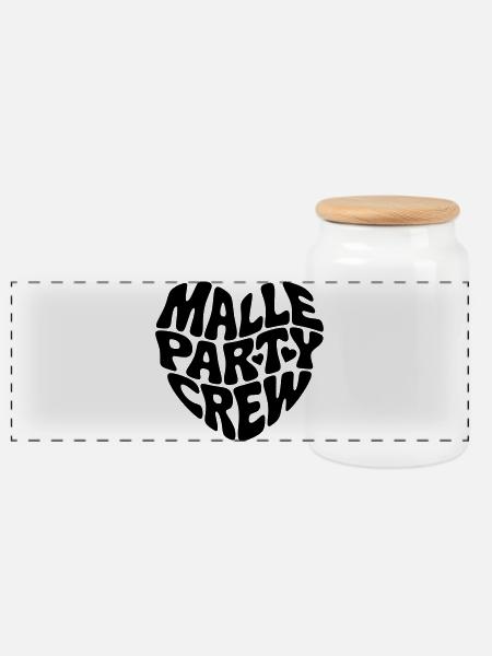 Malle Party Crew - Panorama Keksdose mit Holzdeckel - Weiß