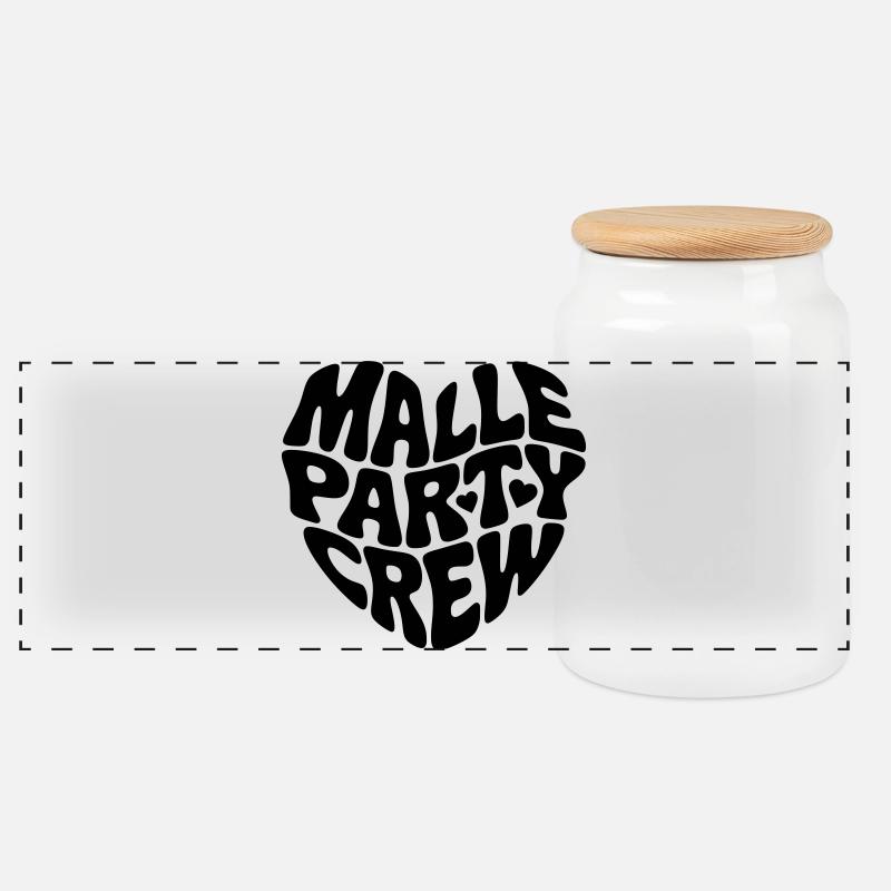 Malle Party Crew - Panorama Keksdose mit Holzdeckel - Weiß