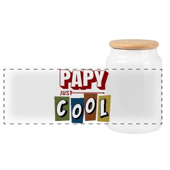 Papy cool - Boîte à biscuits avec couvercle en bois - blanc - Devant
