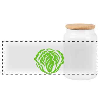 Salade - Végétalien en colère - Régime végétalien - Boîte à biscuits avec couvercle en bois - blanc - Devant