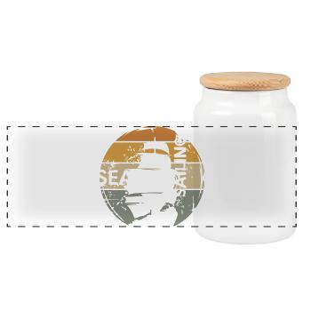 Sea Sailing Retro Design – Maritime Motif - Boîte à biscuits avec couvercle en bois - blanc - Devant