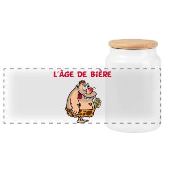L'âge de bière - Boîte à biscuits avec couvercle en bois - blanc - Devant